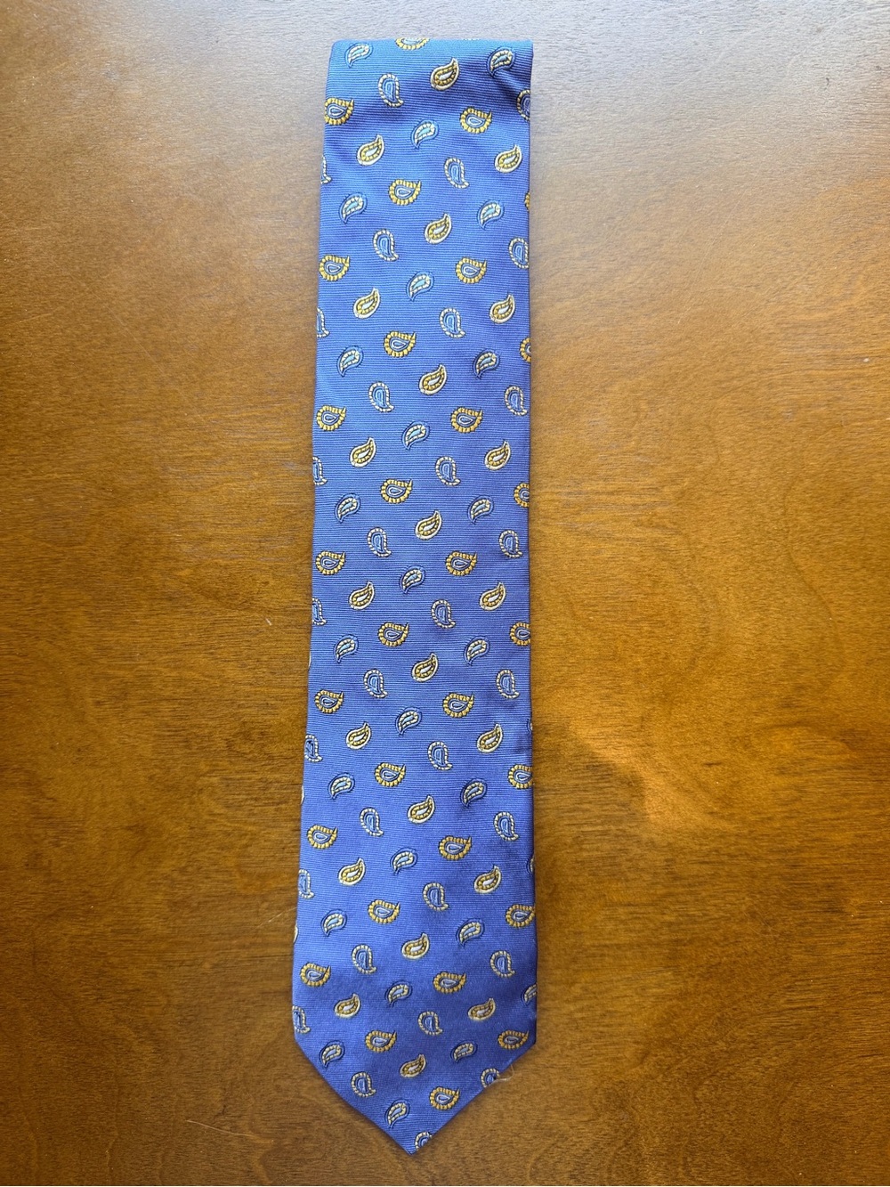 Brooks Brothers “346” Pure Silk Blue Paisley Men's Tie